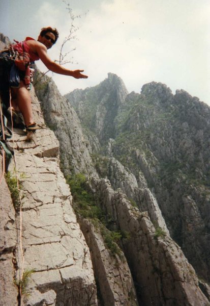 Topping out on the upper ramps of the wall.