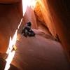 Inside the cave. Turned out to be a lot of bird-poo and a sandy, unprotected traverse to the anchors, but worth it nonetheless.