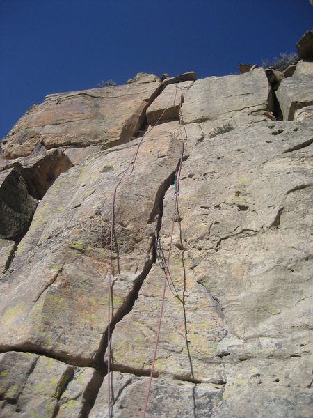 My first Trad lead a mixture of cams and nuts