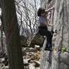 Kathy C at the crux of City Lights, Gunks