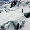 Crevasses on Chopicalqui's regular route.