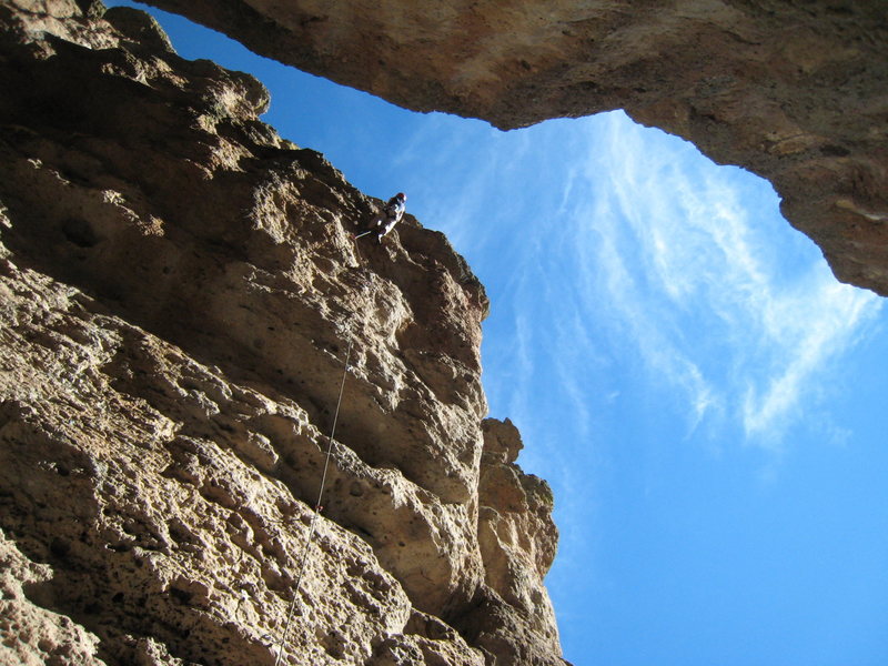 Climbing in this slot is pretty cool. The wall behind you feels nearer and nearer the closer you get to the top.