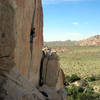 Jorge climbing O'Kelly's Crack 