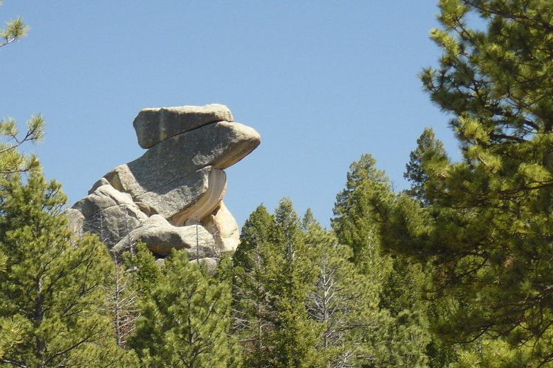 Dave's route nails out the slab then under the nose then up the dihedral on the other side (out of picture).