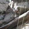 kurt climbing hard in Clear Creek