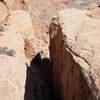 This is looking into the little slot canyon above pitch 1 from the hanging valley