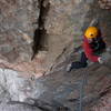 Erik Wellborn taking in the view up on the Russian Arete, climbed on April 29th 08.   (pitch 2/3)  Photo taken by Trask Bradbury.