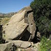 Jam Rock.  You can see the jam crack splitting the middle. Very easy, but don't fall off it.<br>
<br>
Jam Crack, 5.2<br>
The Face, 5.8 (just right of Jam Crack)