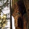 T. Blom falling at the crux.