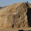 Boulder 1, dyno time!<br>
<br>
Photo by Chris Owen.  I just drew the route in.