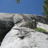 Looking up at the start of the climb.