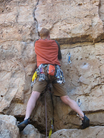 Who would be dumb enough to bring trad gear to Jack's Canyon?  Yours truly.  what happens when your too lazy to take your rack out of the bottom of the pack from the weekend before... haha.