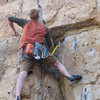 Jack's Canyon Spring 2008.  Yes, that is trad gear, yes, I am an Idiot, yes, I sport climbed the rest of the weekend and LOVED it... pockety limestone is emphetically the shit.