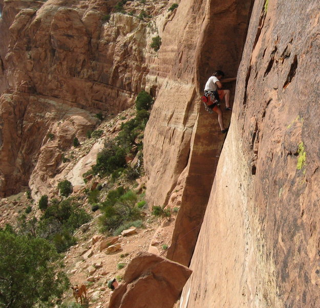 The Captain leading D1 on the Slabs.