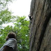 Stephen at the bulge, Jake on Belay. May 08