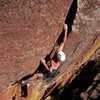 Now that's hard trad climbing!  Steve sticking the sweet, sweet crux move.