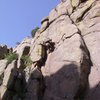 Dave lowering from the 2-bolt anchor.