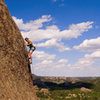 Poland Hill.  Keen Butterworth on a nice 5.11 face.