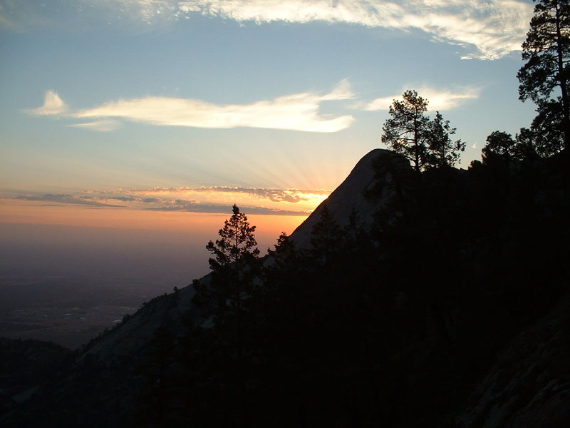 This photo of Sugarloaf was shot from the base of the Organ Needle before sunrise during a typical early approach (headlamps in and headlamps out).  