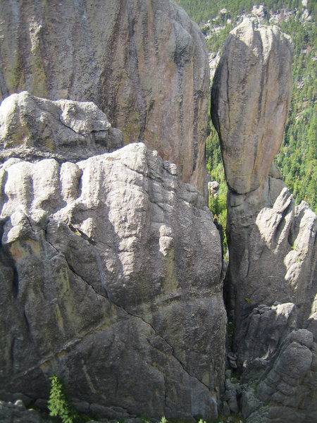 The crack below is Sex Never This To My Hands and the spire above is Vertigo.