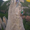 Keen and Tara topping out on The Tricouni Nail