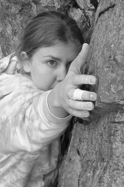 Ruth reaching in the tricky crux at the top...