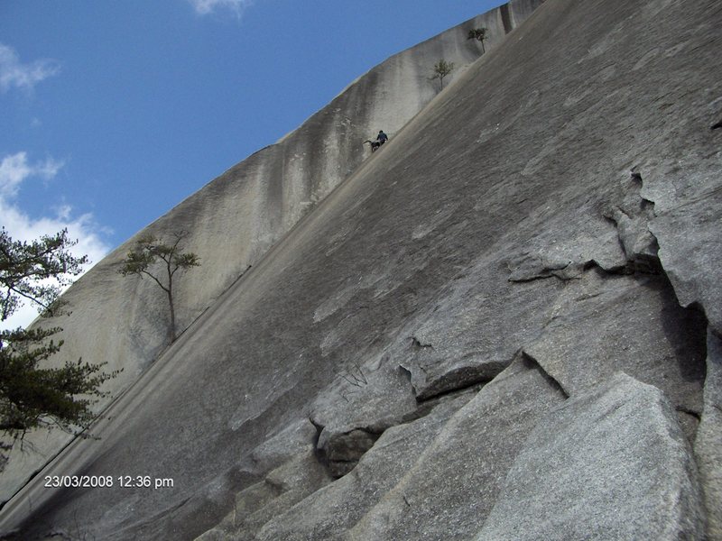 Photo of a climber on The Great Arch.