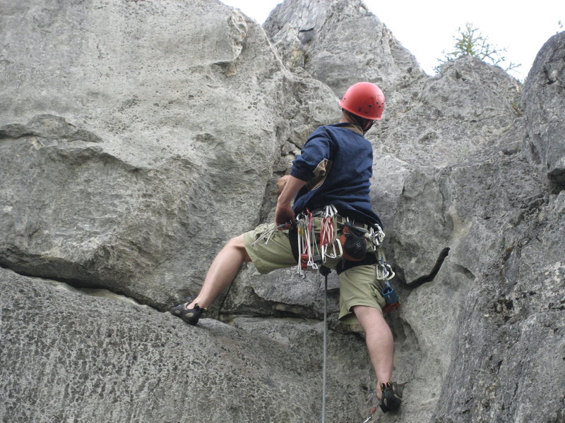 Chuck Ashcraft near top of climb.