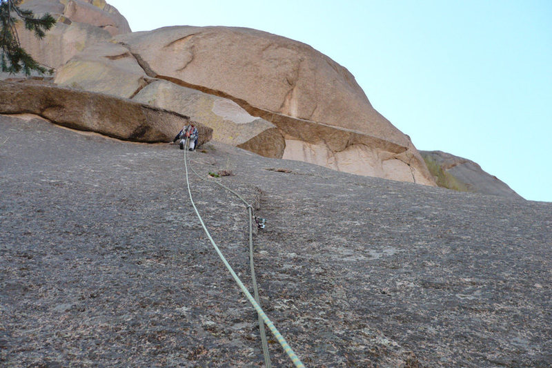 Andy Beekman leading the second pitch. I was very happy to be wearing my helmet, Andy cut a few small rocks loose and they pelted my head.