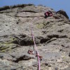 Approaching the headwall on P2. Photo by Paul Rezucha.