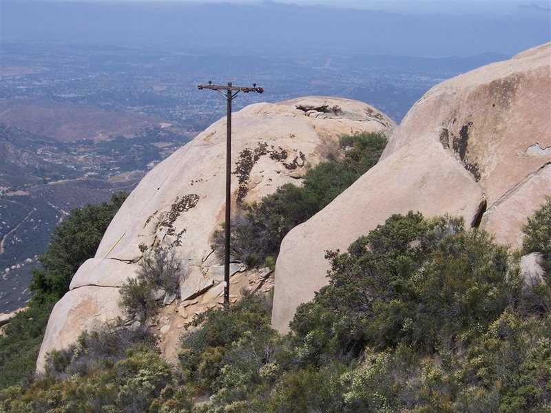 Aces High boulder, as seen from the approach.