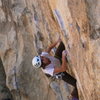 Setting up for the crux. Darin Limvere, Photo: Dan the Mormon