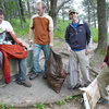 The garbage we picked up at the end of the ceremony at Gibralter Rock, 2008. There is alot more of it down there. <br>
<br>
L-R  Mr. Faber, Brian, Remo, Nick Rhoads.<br>
<br>
Photo by John Knoernschild