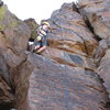 Cody cleaning gear on the way up <em>99 Red Balloons.</em> June 1, 2008.