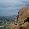 Bouldering on the Harrison Boulder, Mt. Rubidoux