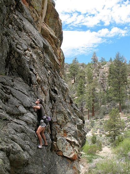 Dave starting up Blurry (5.8), 8000 Foot Crag