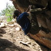 climbing some traverse passed the main wall. 