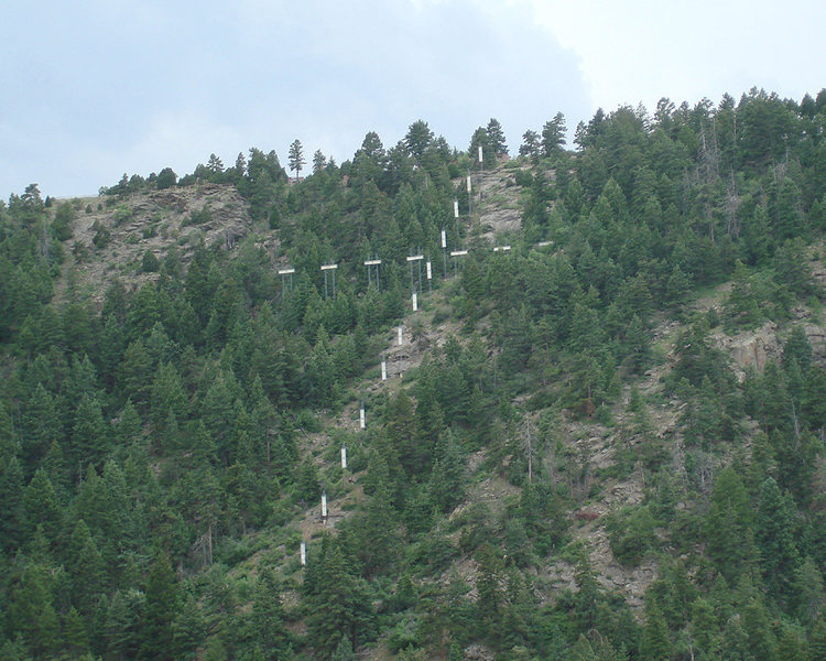 The lighted cross on 285 as seen from the top of Lover's Leap.