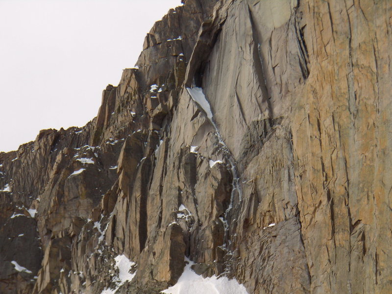 Close-up of The Window route on Long's peak taken from Chasm View Wall.  June 23rd 2008.