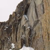 Close-up of The Window route on Long's peak taken from Chasm View Wall.  June 23rd 2008.