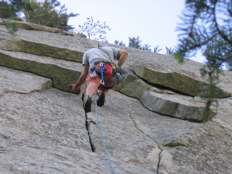 Me leading "Sasquatch."  Just before the small overhang