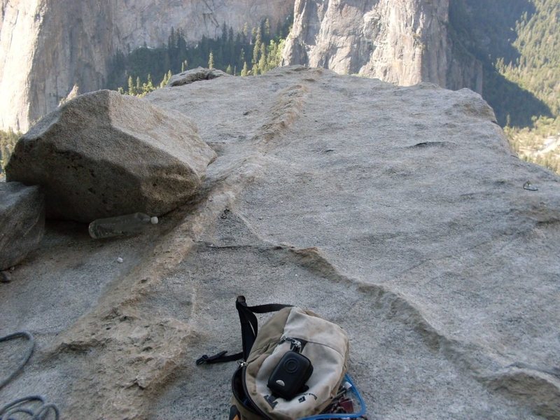 Belaying on the spire.