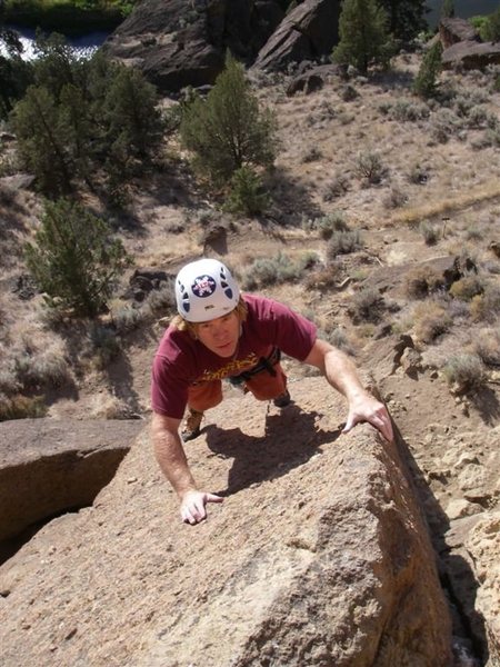 JimG nearing the Squashed Spider anchors.