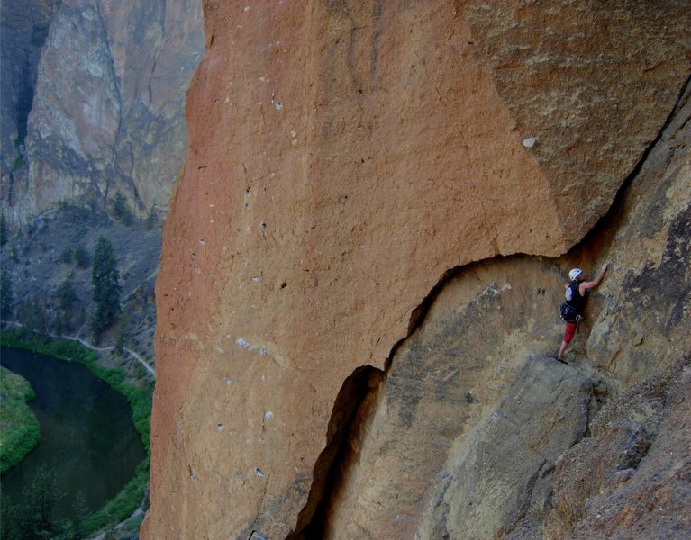 JimG starting the second (5.5) pitch of Cinnamon Slab.