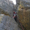 Me starting the chimney on pitch 3<br>
