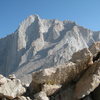 View from the Whitney-Russell pass of Fishhook Arete and the 3rd class East Ridge.