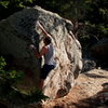 James bouldering in Long Valley, Tramway