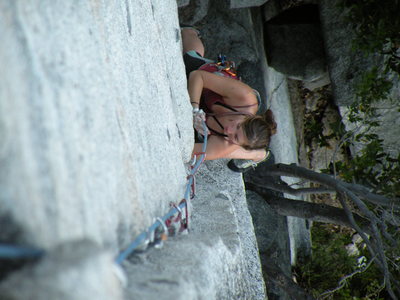 Angela on the second pitch of Reeds Direct