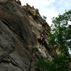 Keen Butterworth working the gear as necessary on Nobody's Home (5.9)