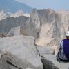 Contemplating Mt. Russell from the summit of Whitney